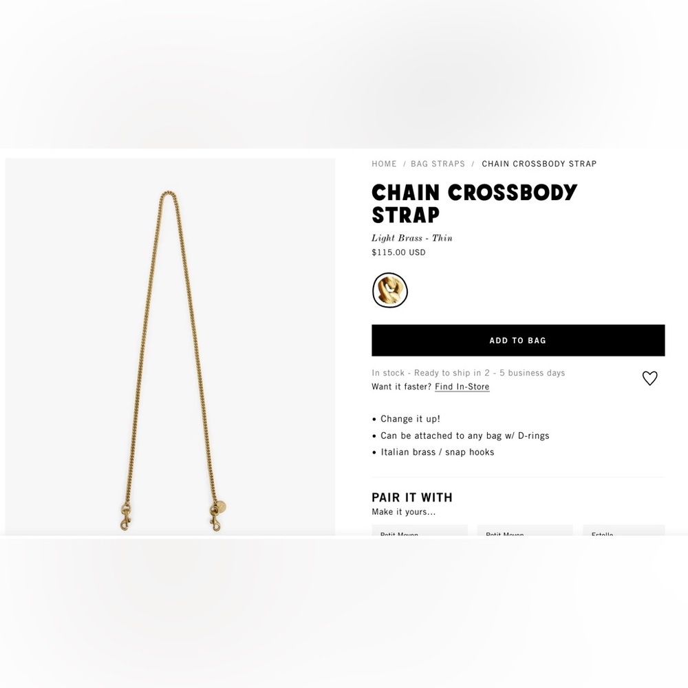 Clare V Chain Crossbody Strap